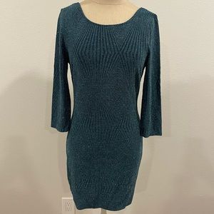 Trixxi Metallic Turqoise Bodycon Dress